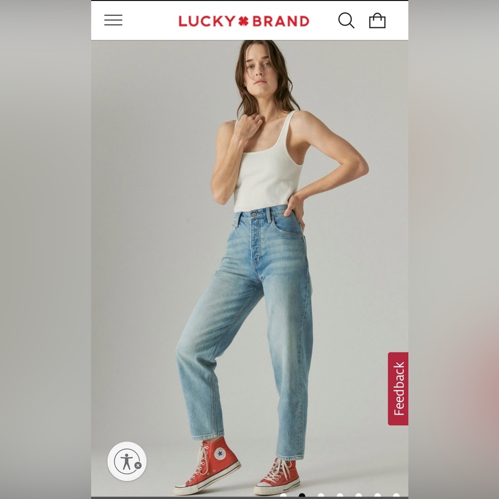 NWT Lucky Brand 80’s curve hi rise taper Jean size 10